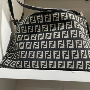 Authentic FENDI Zucchino Mama Baguette Brown Bag